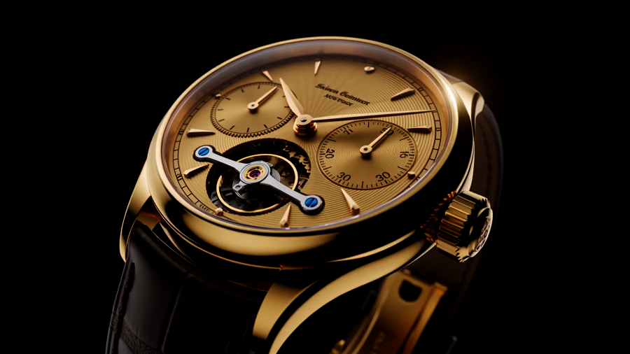Noir Brun timepiece with a smoked graphite dial and brushed blackened steel case